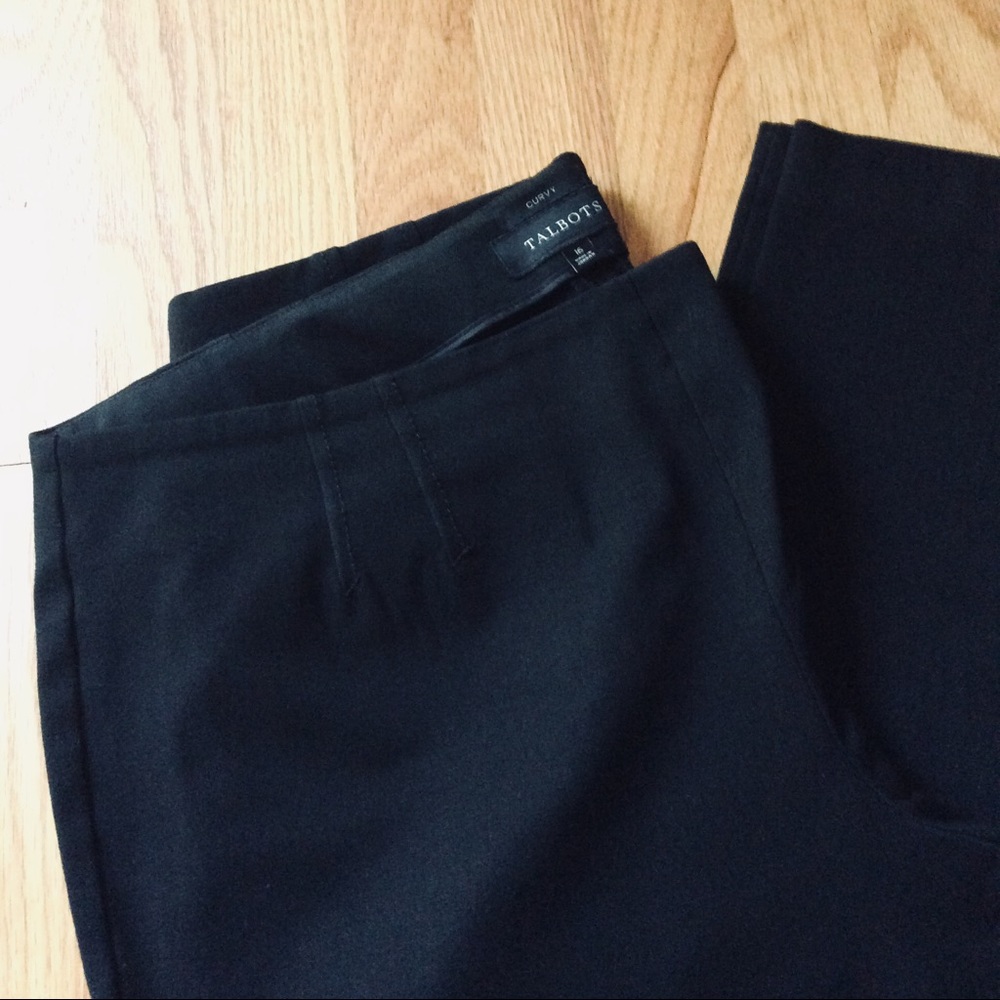 Talbots curvy fit ⭐️ side zip ⭐️ black pant ⭐️ flat front ⭐️ straight leg